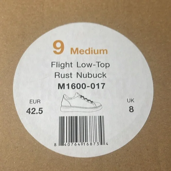 Flight Low-Top Samuel Hubbard Leather Sneaker (Rust Nubuck) Men’s 9 M Inner Sock - Picture 8 of 8